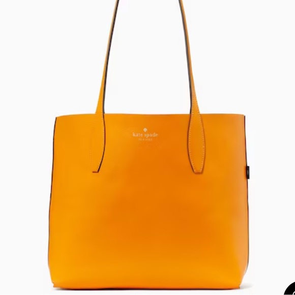 NWT Kate Spade Clementine Orange Toss Printed Small Reversible Tote White Bag - Picture 4 of 11